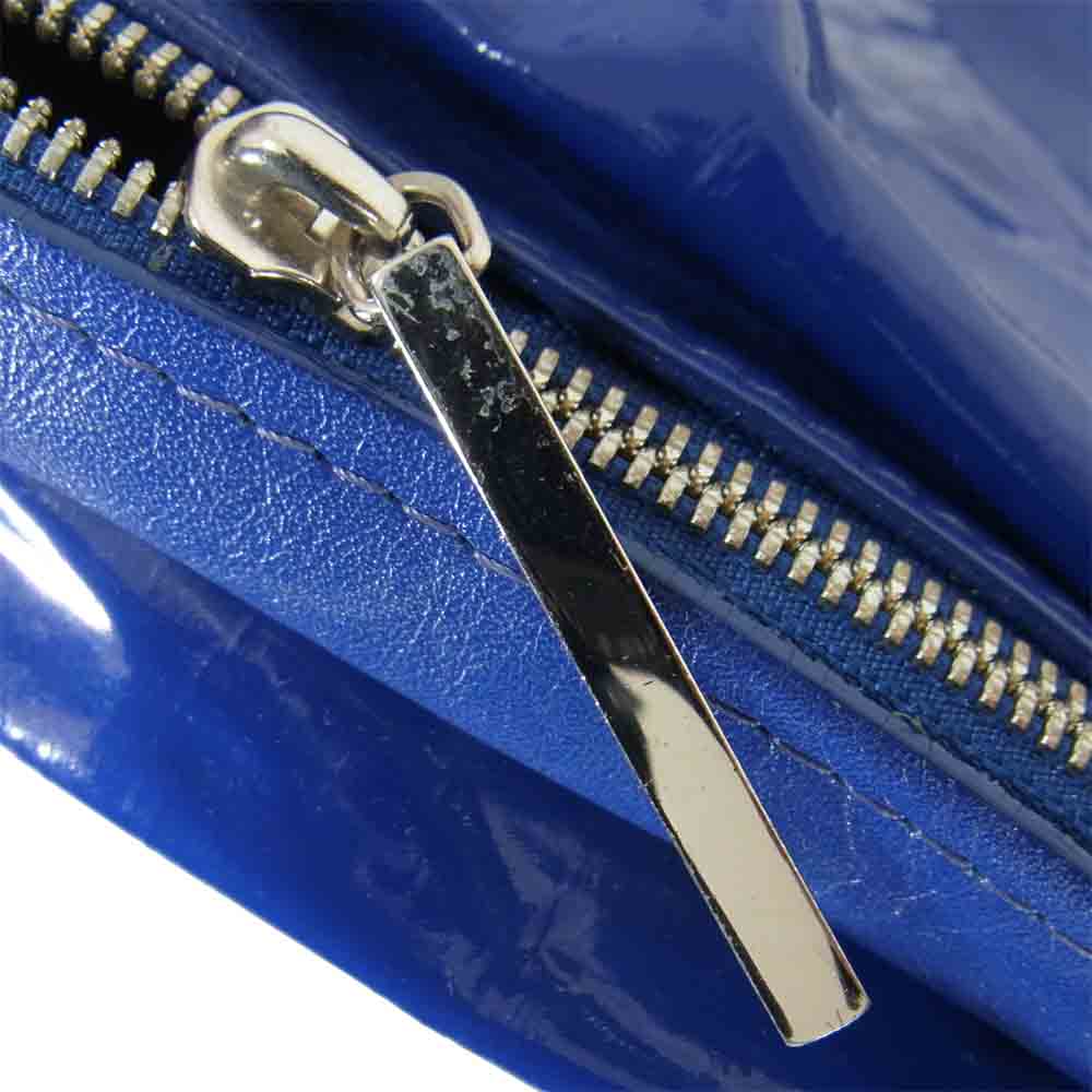 プリーツプリーズ ISSEY MIYAKE イッセイミヤケ PP42-AG403 PVC × レザー ショルダー バッグ ブルー系【中古】