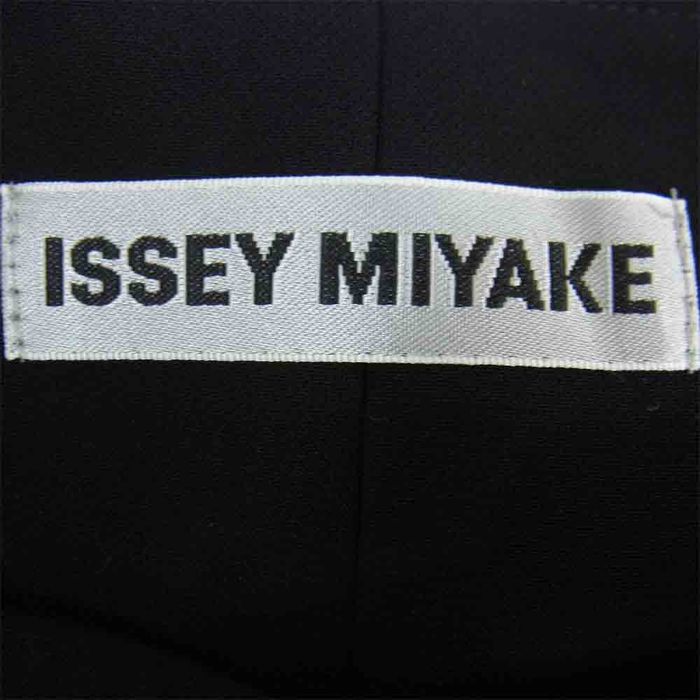 イッセイミヤケ IM54FF516 タック入り フレア ワイド パンツ ブラック系 2【美品】【中古】