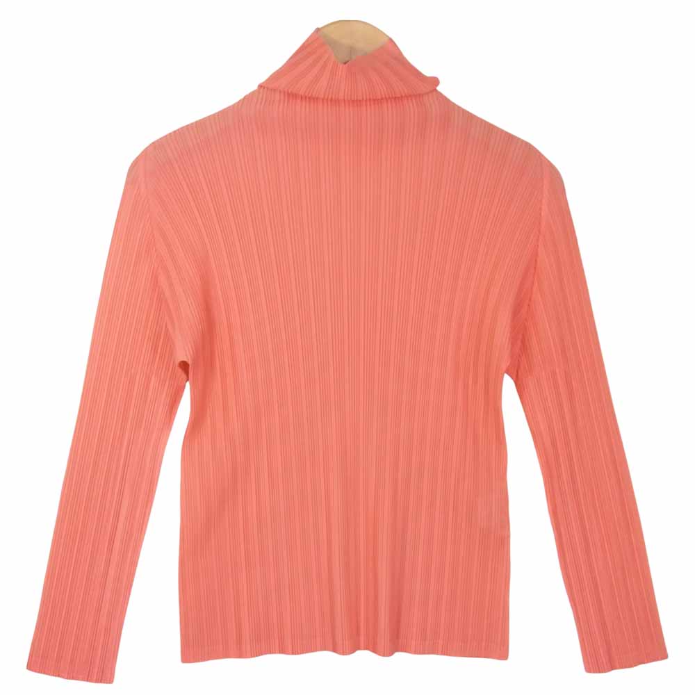 プリーツプリーズ ISSEY MIYAKE イッセイミヤケ PP93-FK942 ハイネック 長袖 カットソー ピンク系 3【美品】【中古】