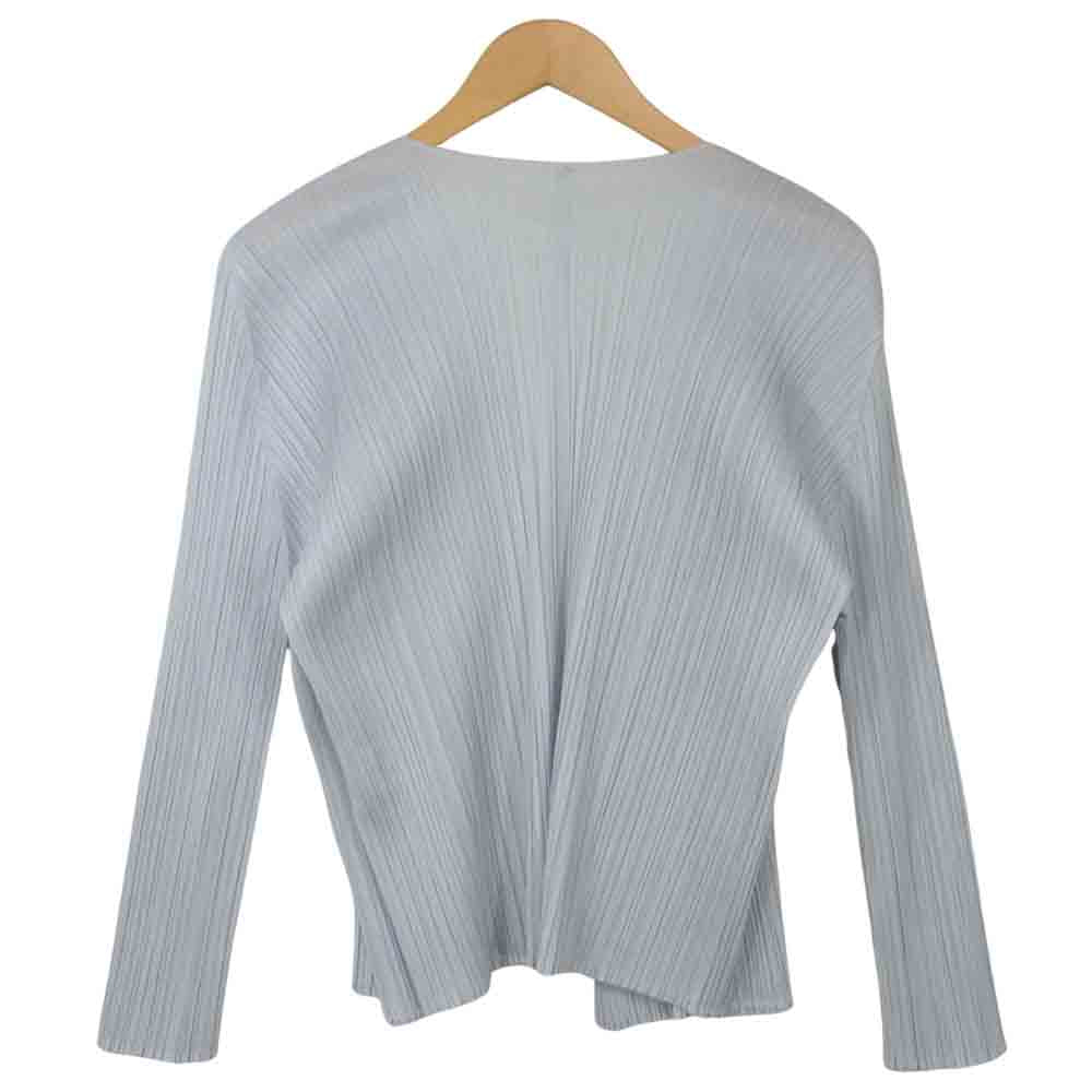 プリーツプリーズ ISSEY MIYAKE イッセイミヤケ PP55-JO103 ボタンレス カーディガン グレー系 3【中古】