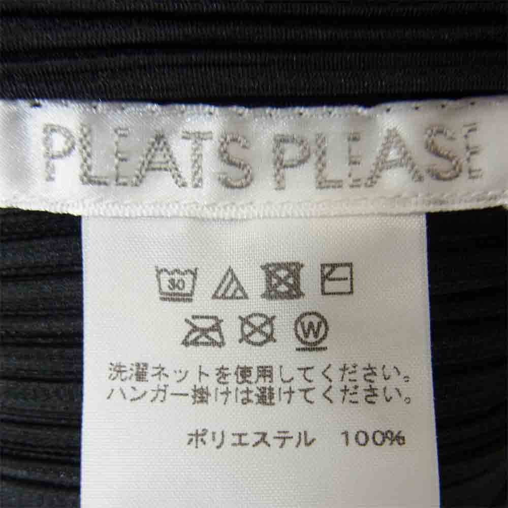 プリーツプリーズ ISSEY MIYAKE イッセイミヤケ PP73-JK694 横プリーツ 変形 カットソー ブラック系 3【美品】【中古】