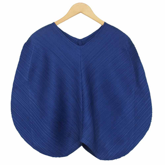 プリーツプリーズ ISSEY MIYAKE イッセイミヤケ PP63-JK594 バルーンシルエット ノースリーブ ブルー系 3【中古】