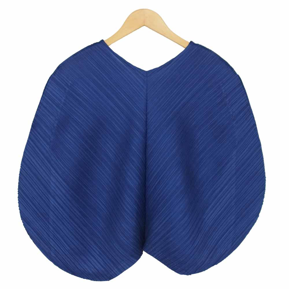 プリーツプリーズ ISSEY MIYAKE イッセイミヤケ PP63-JK594 バルーンシルエット ノースリーブ ブルー系 3【中古】