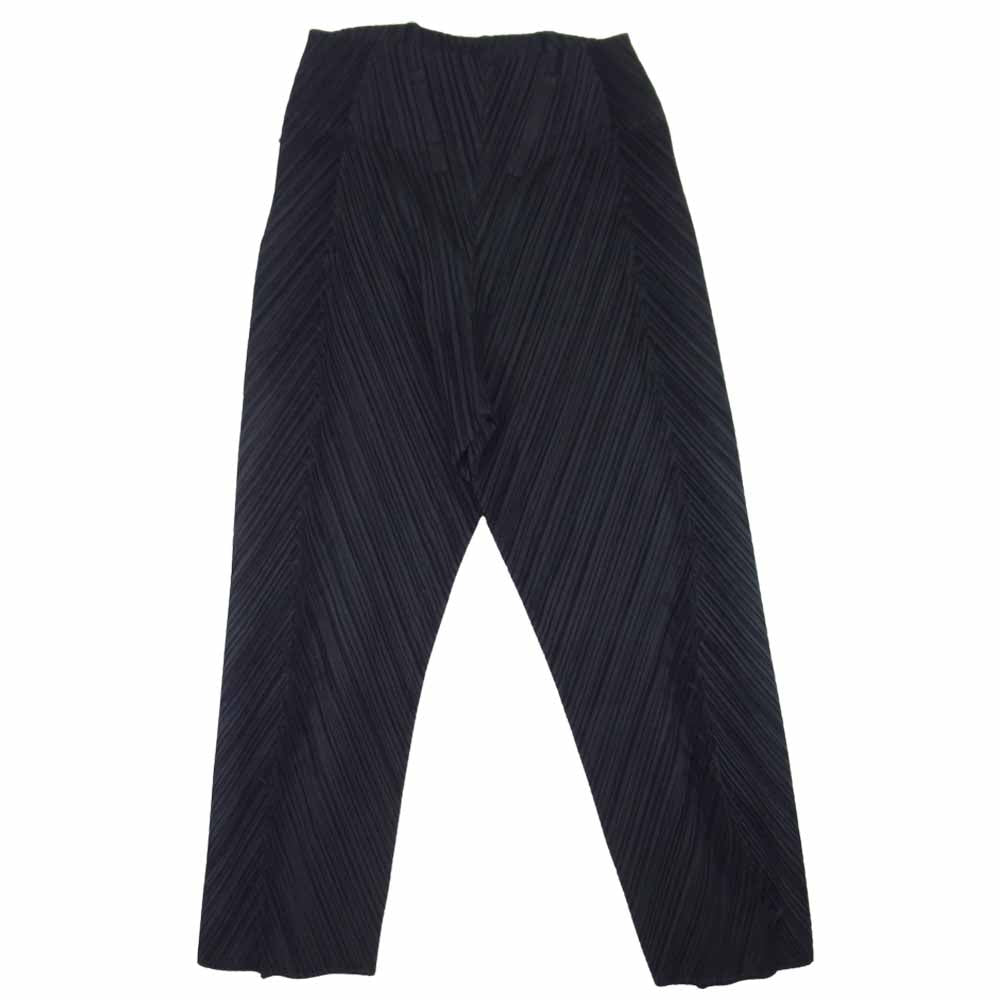 プリーツプリーズ ISSEY MIYAKE イッセイミヤケ PP51-JF611 変形 カッティング パンツ ブラック系 S【中古】