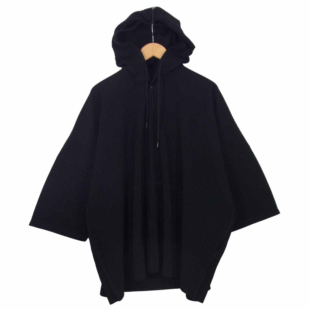 ISSEY MIYAKE イッセイミヤケ HOMME PLISSE オムプリッセ HP03JK101 プリーツ加工 オーバーサイズ フーディ― パーカー ブラック系 4【中古】