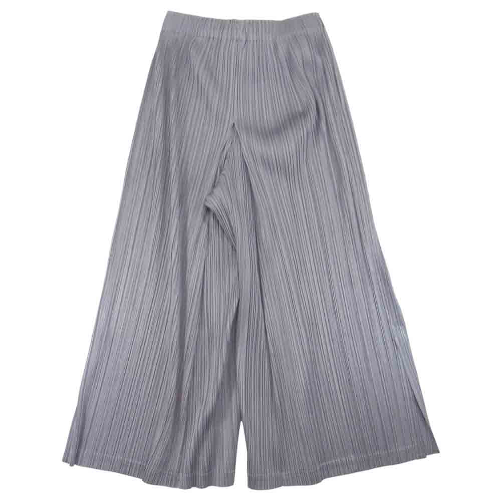 プリーツプリーズ ISSEY MIYAKE イッセイミヤケ PP81-JF205 袴 ハカマ ワイド パンツ グレー系 3【美品】【中古】