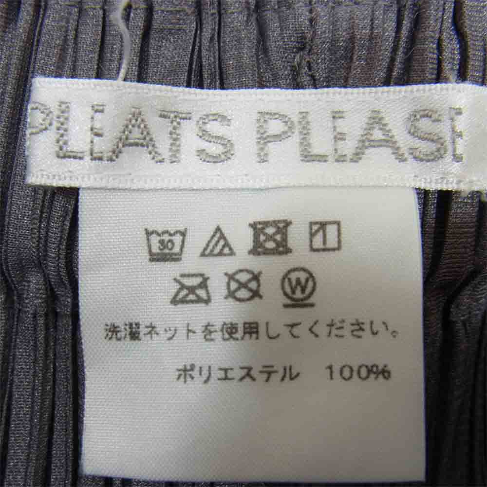 プリーツプリーズ ISSEY MIYAKE イッセイミヤケ PP81-JF205 袴 ハカマ ワイド パンツ グレー系 3【美品】【中古】