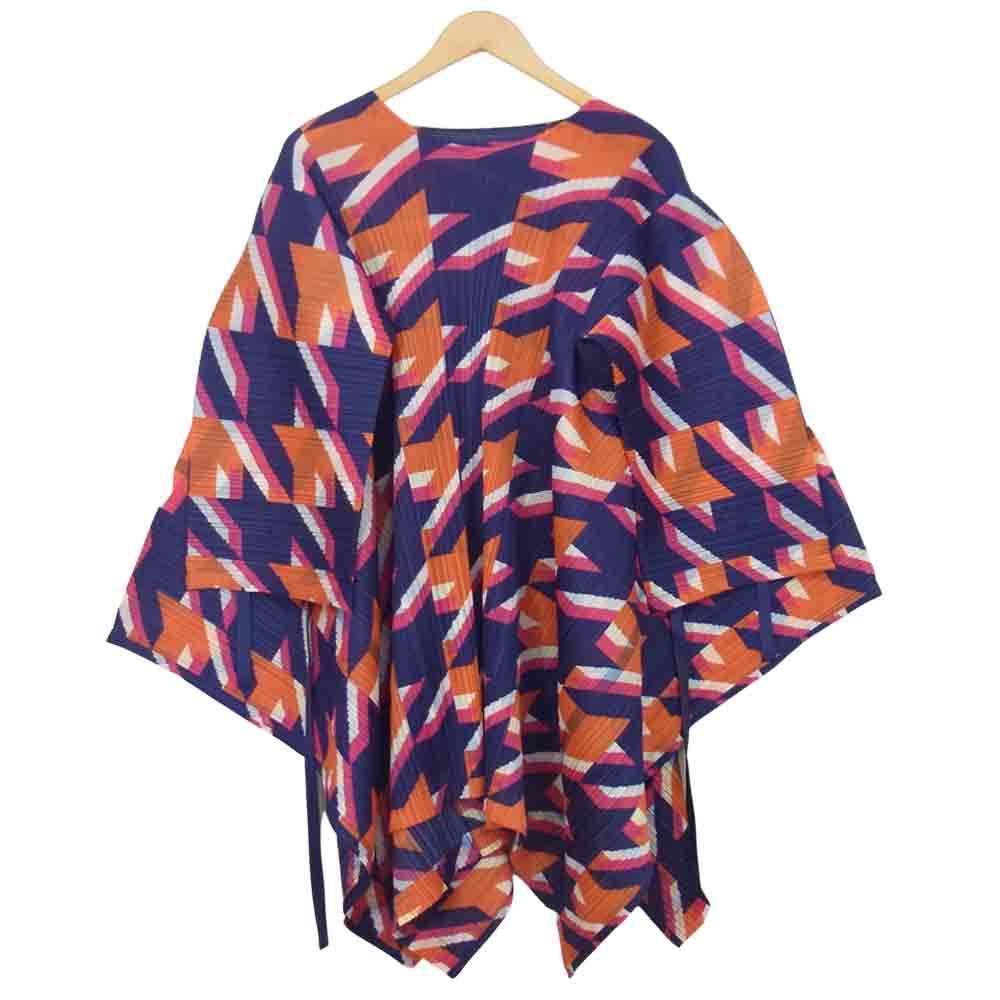 プリーツプリーズ ISSEY MIYAKE イッセイミヤケ PP11-JT712 総柄 変形 ワンピース マルチカラー系 4【美品】【中古】