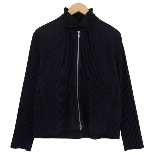 ISSEY MIYAKE イッセイミヤケ HOMME PLISSE　オムプリッセ HP71JC148 プリーツ加工 パンチング スイングトップ ブルゾン ジャケット ブラック系 2【中古】