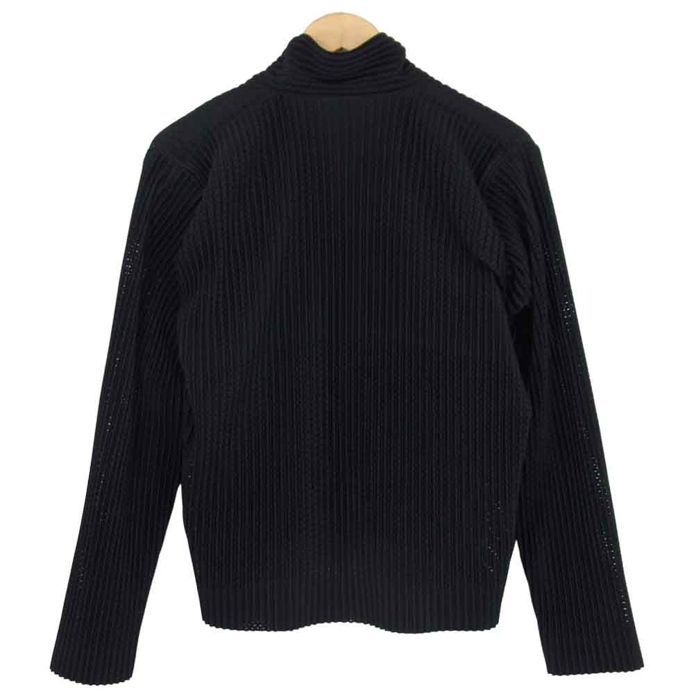 ISSEY MIYAKE イッセイミヤケ HOMME PLISSE　オムプリッセ HP71JC148 プリーツ加工 パンチング スイングトップ ブルゾン ジャケット ブラック系 2【中古】