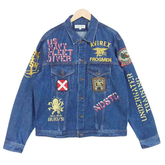 AVIREX アヴィレックス 6192130 TYPE BLUE IMPACT DENIM JACKET タイプブルー インパクト デニム インディゴブルー系 XL【美品】【中古】