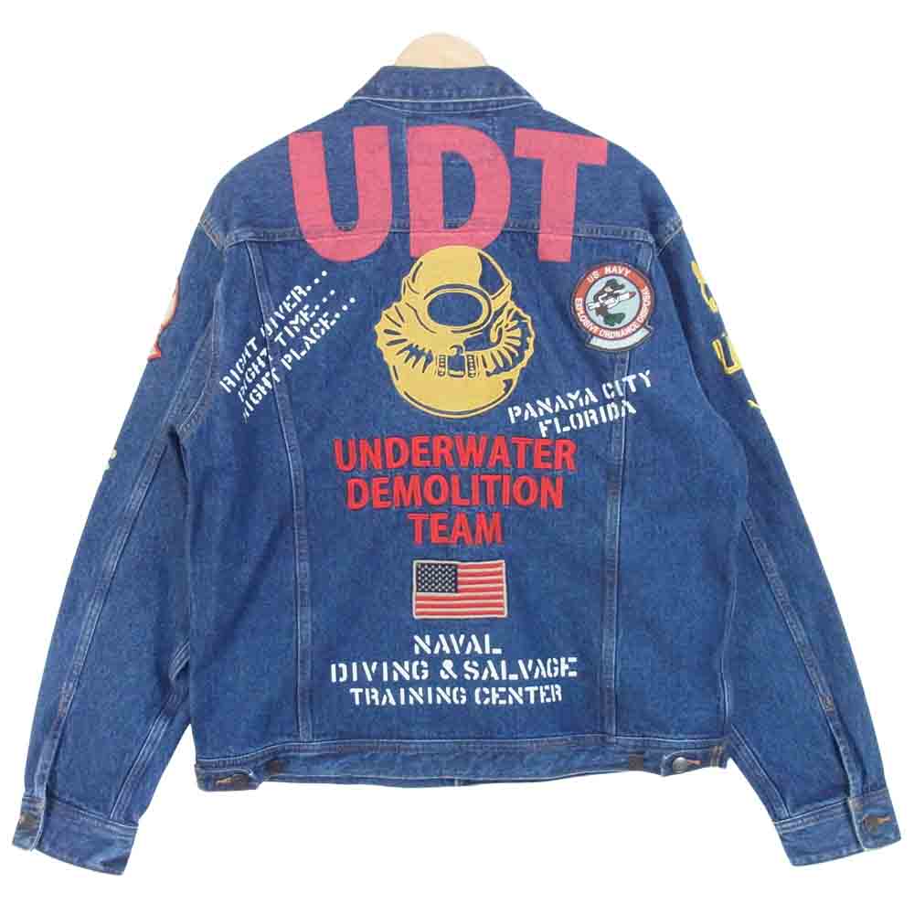 AVIREX アヴィレックス 6192130 TYPE BLUE IMPACT DENIM JACKET タイプブルー インパクト デニム インディゴブルー系 XL【美品】【中古】