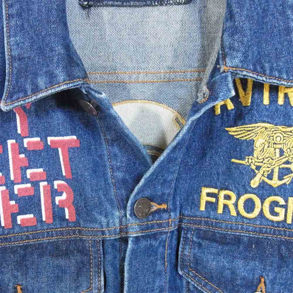 AVIREX アヴィレックス 6192130 TYPE BLUE IMPACT DENIM JACKET タイプブルー インパクト デニム インディゴブルー系 XL【美品】【中古】