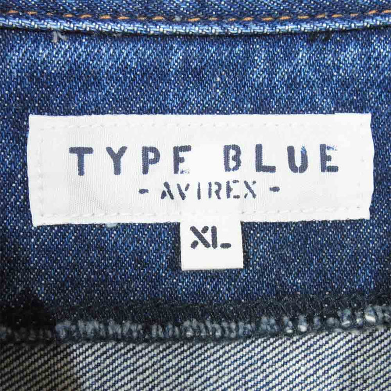 AVIREX アヴィレックス 6192130 TYPE BLUE IMPACT DENIM JACKET タイプブルー インパクト デニム インディゴブルー系 XL【美品】【中古】