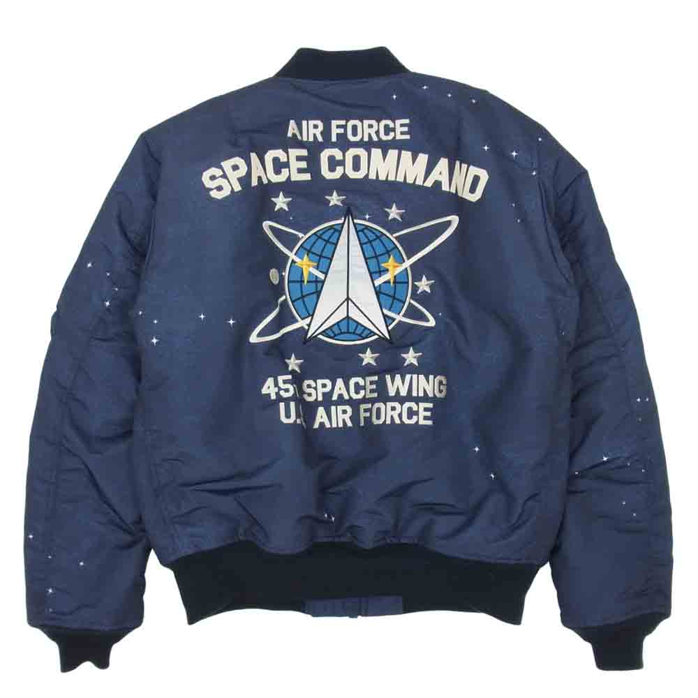 AVIREX アヴィレックス 6182184 MA-1 SPACE COMMAND スペースコマンド ミリタリー フライト ダークネイビー系 XL【中古】
