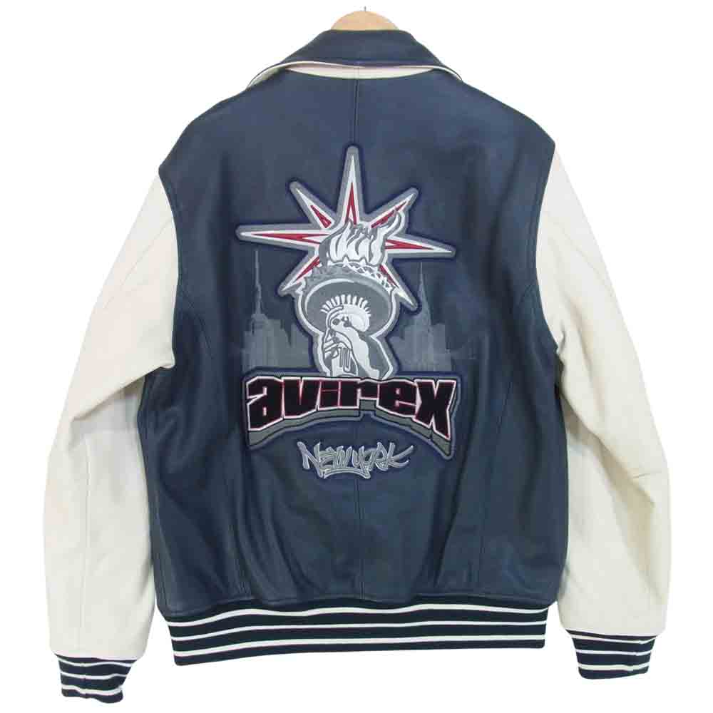 AVIREX 6161086 NEW YORK LEATHER JACKET ニューヨーク　オール　レザー　スタジャン　ジャケット　M