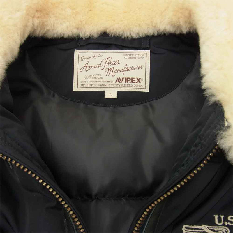 AVIREX アヴィレックス 6172150 U.S.A.F. 70TH ANNIVERSARY TYPE B-3 DOWN JACKET ブラック系 L【美品】【中古】