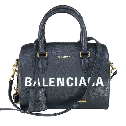 BALENCIAGA バレンシアガ 518872 SMALL VILLE BOWLING BAG スモール ヴィル ボウリング バッグ ブラック系【中古】