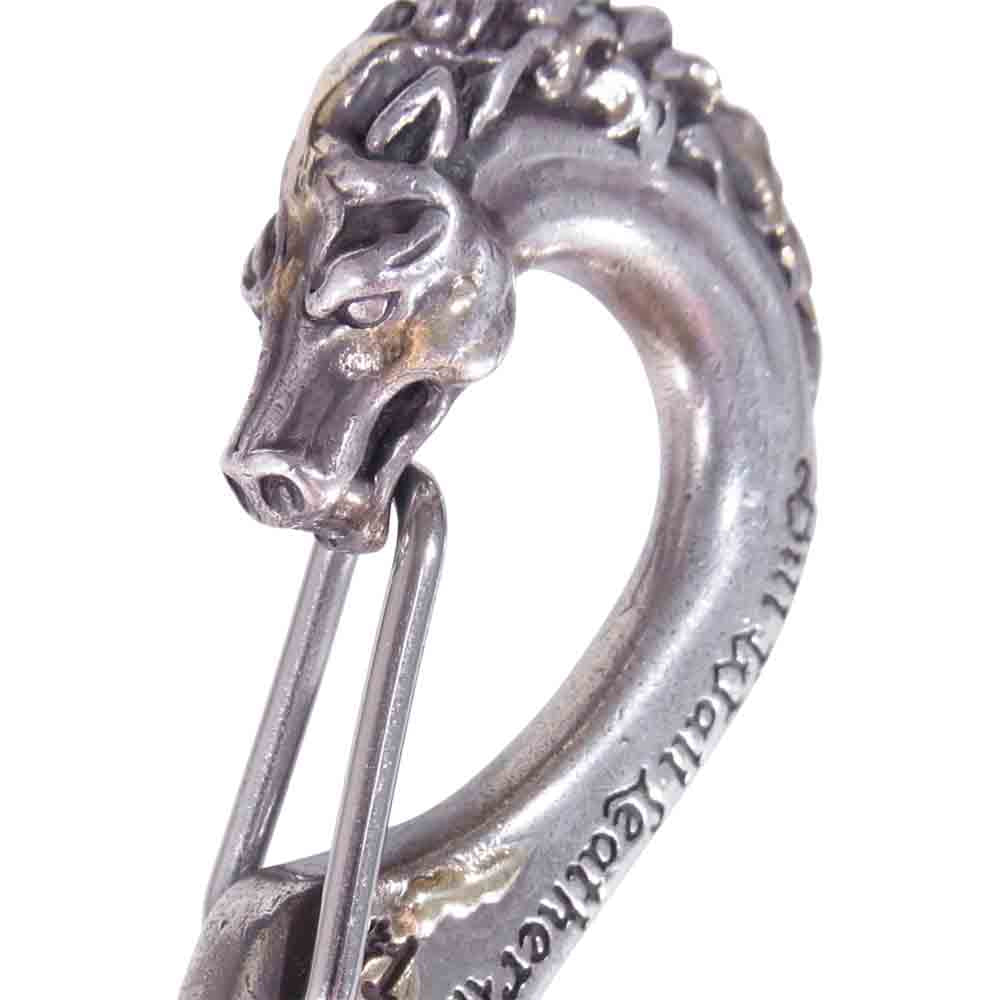 BILL WALL LEATHER ビルウォールレザー 18K オーバーレイ ゴールドサダー グッドラックスカル ホースクリップ クロスリンク キーチェーン シルバー系【中古】