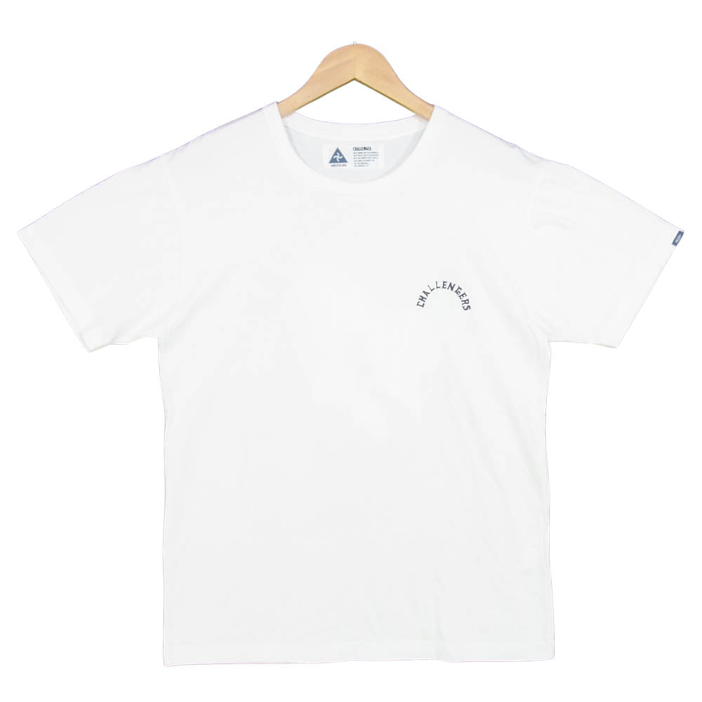 CHALLENGER チャレンジャー BUILT TOUGH T プリント 半袖 Tシャツ 日本製 コットン ホワイト系 M【中古】