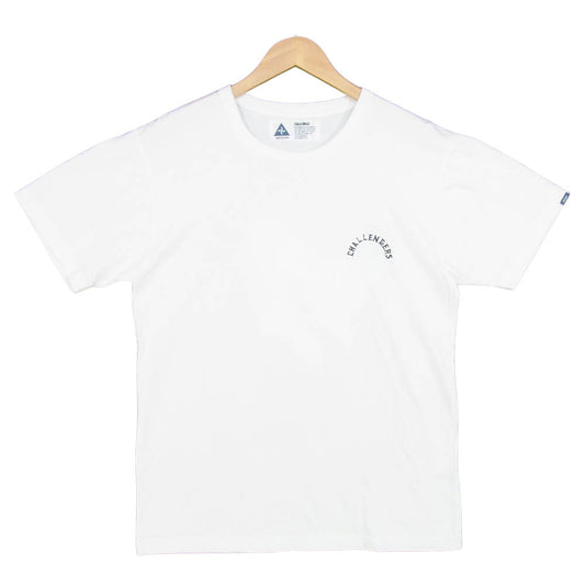 CHALLENGER チャレンジャー BUILT TOUGH T プリント 半袖 Tシャツ 日本製 コットン ホワイト系 M【中古】