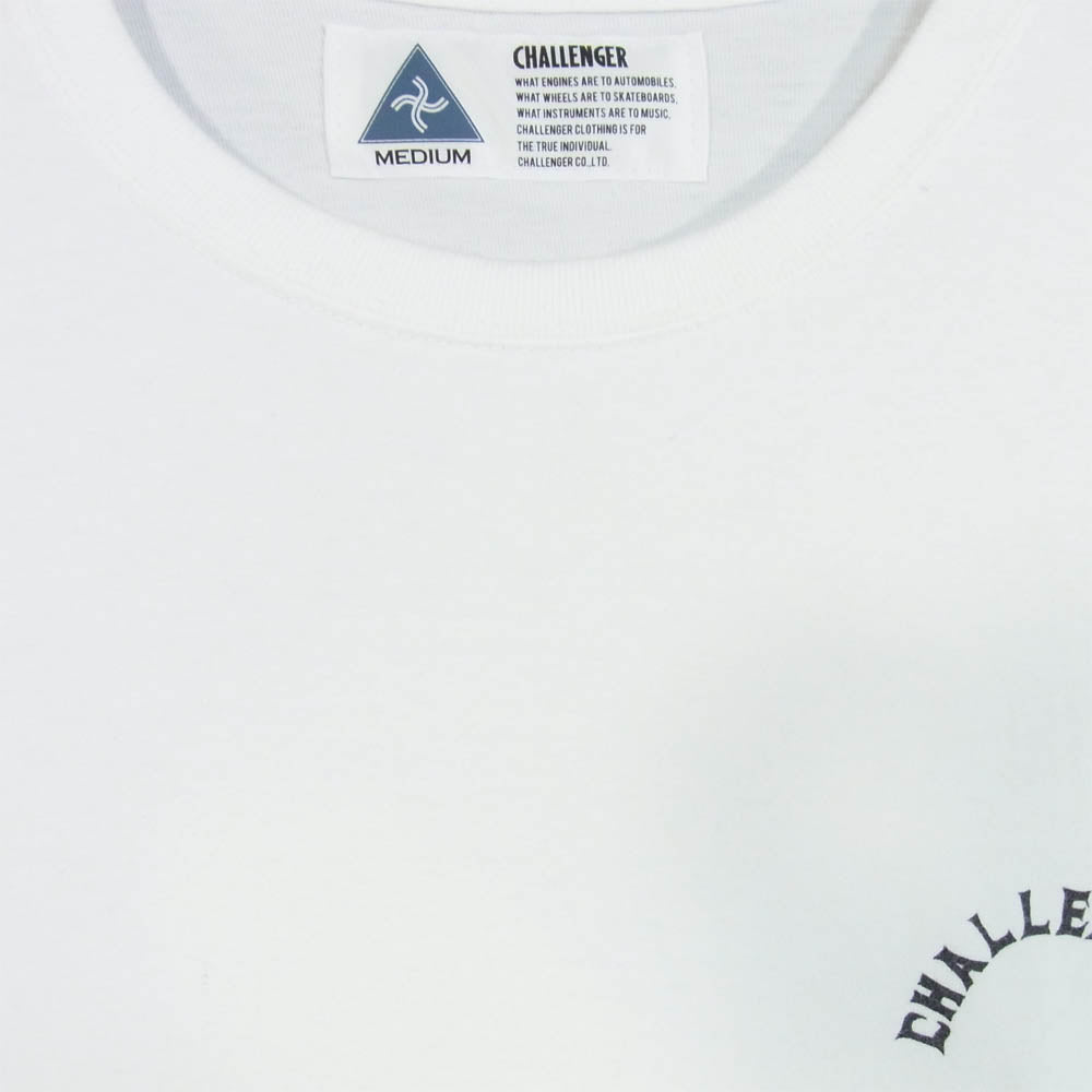 CHALLENGER チャレンジャー BUILT TOUGH T プリント 半袖 Tシャツ 日本製 コットン ホワイト系 M【中古】
