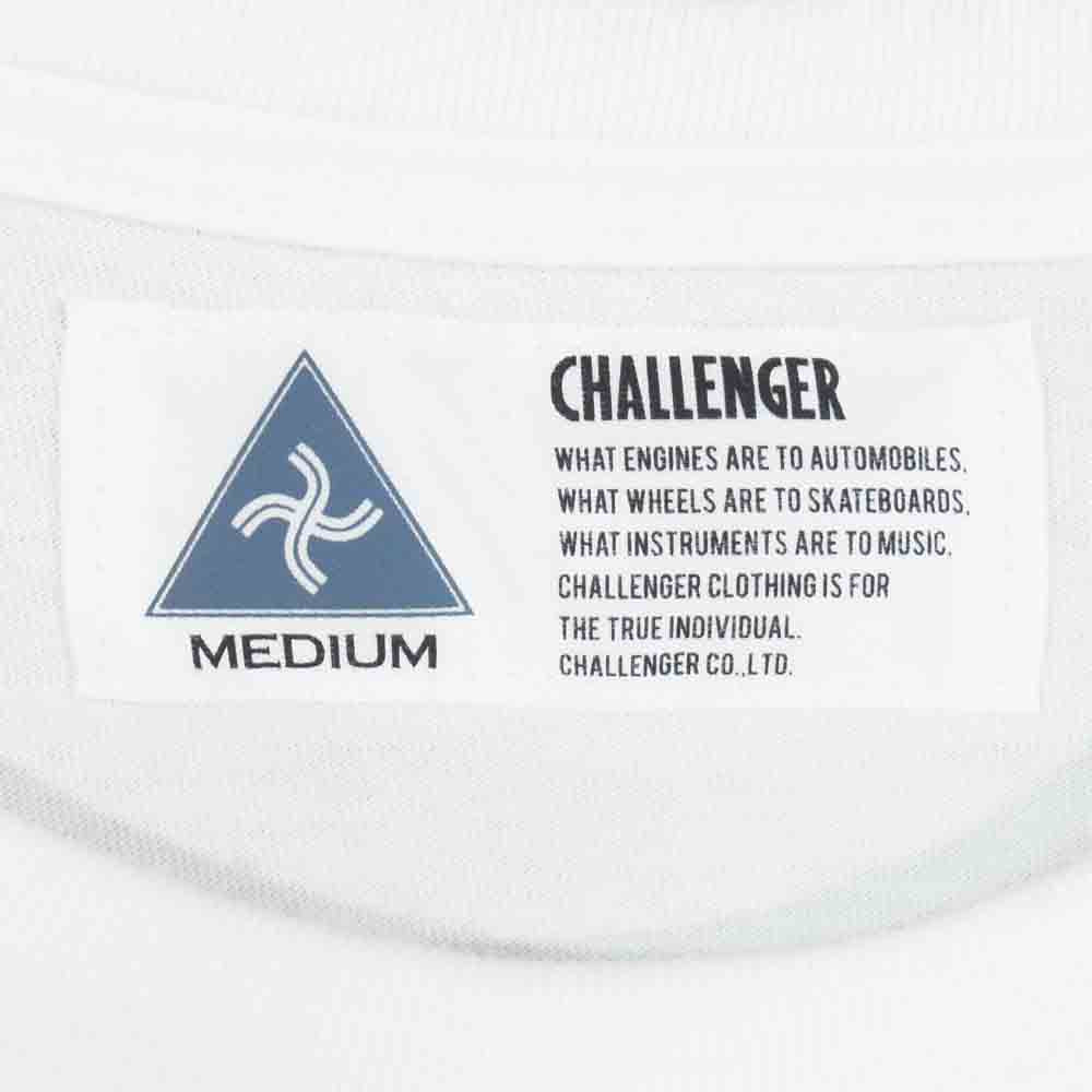 CHALLENGER チャレンジャー BUILT TOUGH T プリント 半袖 Tシャツ 日本製 コットン ホワイト系 M【中古】