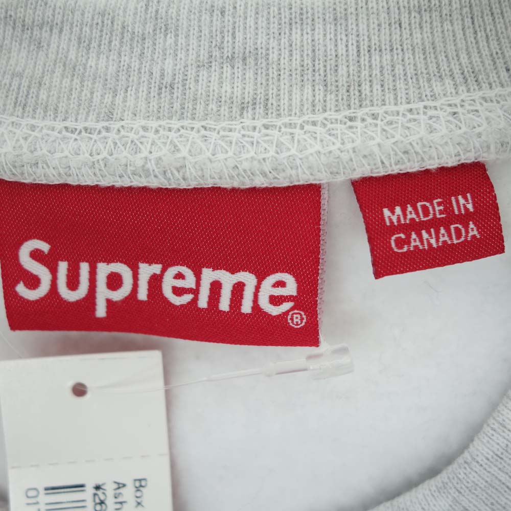 Supreme シュプリーム 18AW Box Logo Crewneck Sweatshirt ボックス ロゴ クルーネック スウェット シャツ アッシュグレー グレー系 L【美品】【中古】