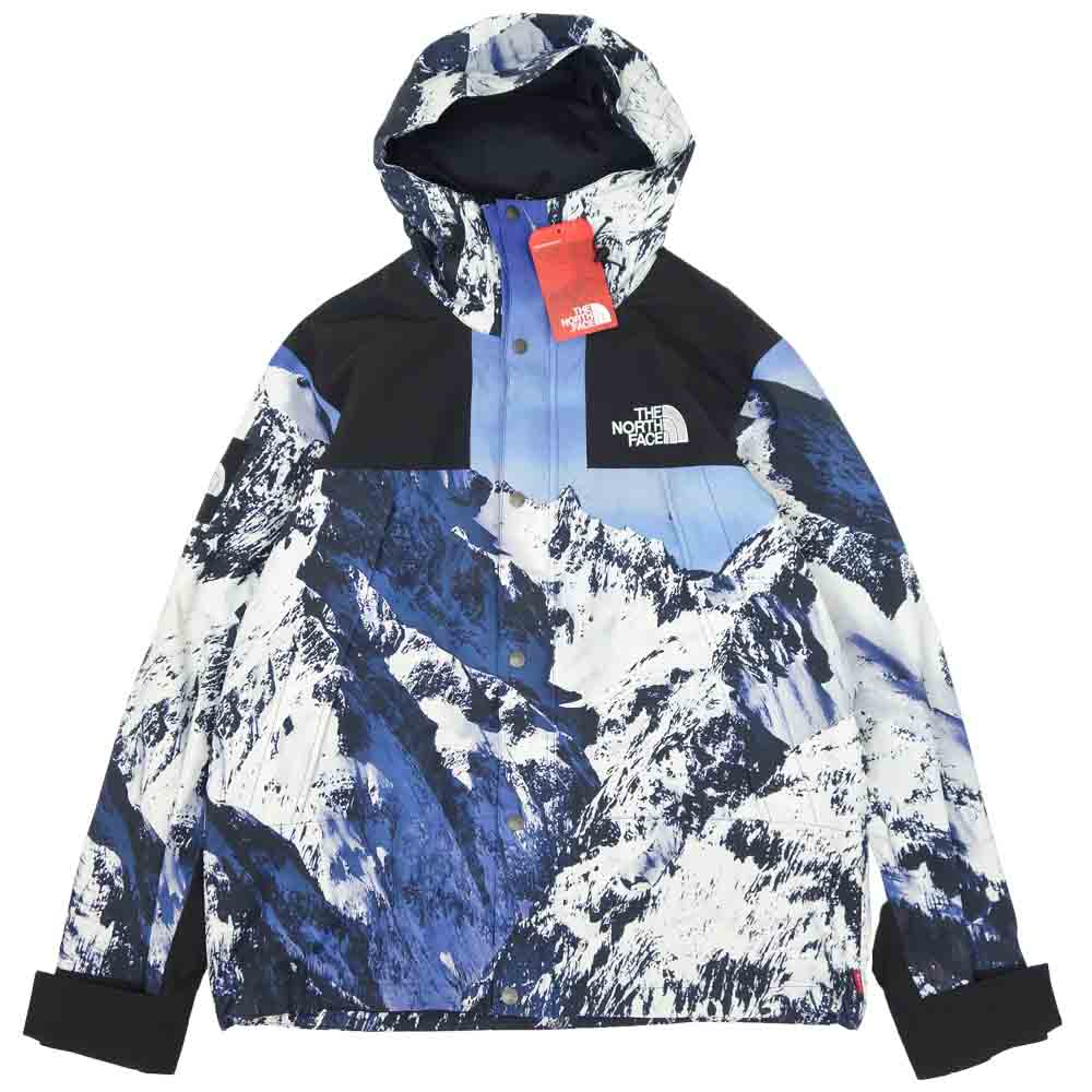 Supreme シュプリーム ×THE NORTH FACE ノースフェイス 17AW Mountain Parka 雪山 マウンテン パーカー ジャケット ブルー系 柄 L【中古】