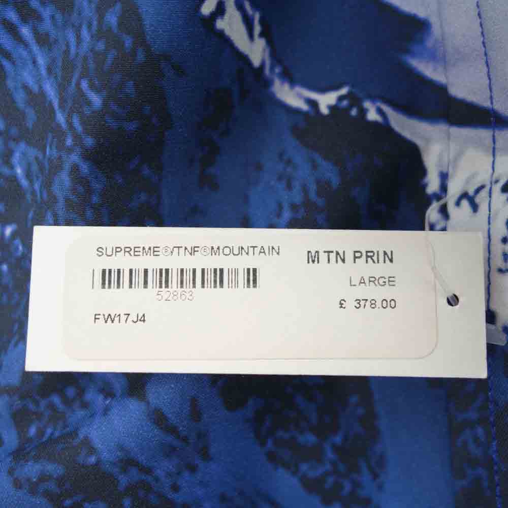 Supreme シュプリーム ×THE NORTH FACE ノースフェイス 17AW Mountain Parka 雪山 マウンテン パーカー ジャケット ブルー系 柄 L【中古】