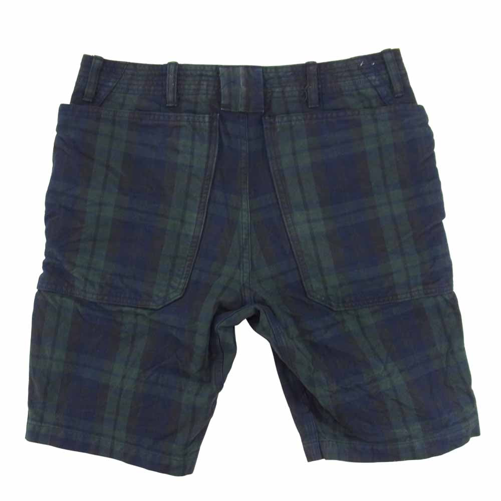 SASAFRAS ササフラス FALL LEAF SPRAYE PANTS 1/2 フォールリーフス?プレイヤーパンツ 1/2 ショーツ チェック ネイビー系 S【中古】