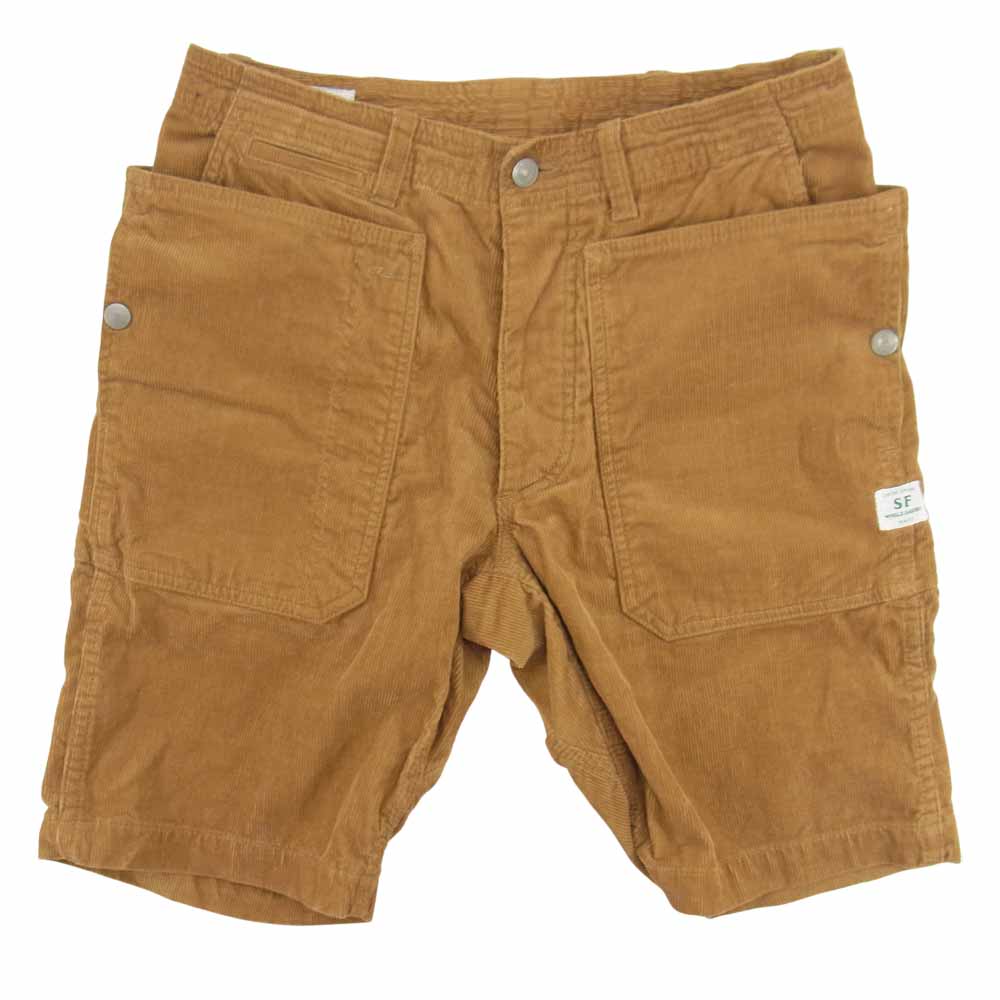 SASAFRAS ササフラス FALL LEAF SPRAYE PANTS 1/2 フォールリーフス?プレイヤーパンツ 1/2 ショーツ コーデュロイ ブラウン系 S【中古】