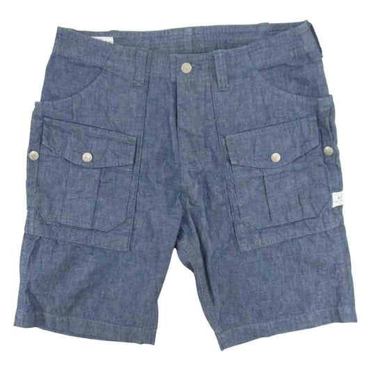 SASAFRAS ササフラス Botanical Scout Pants 1/2 ボタニカル ?スカウト パンツ 1/2 ショーツ シャンブレー インディゴブルー系 S【美品】【中古】