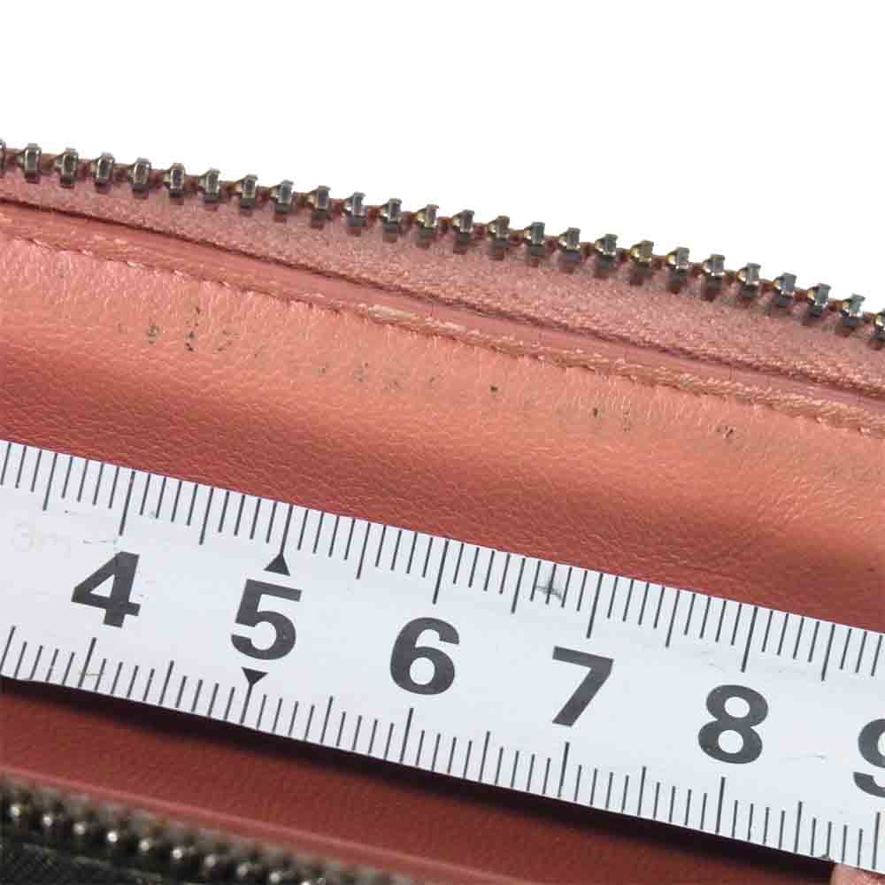 BOTTEGAVENETA ボッテガヴェネタ BO17314350 イントレチャート ラウンドジップ ウォレット 長財布 ピンクブラウン系【中古】