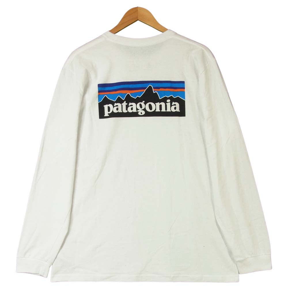patagonia パタゴニア 19AW 39161FA19 Long Sleeved P-6 Logo Responsibili Tee バックロゴ 長袖 Tシャツ ホワイト系 L【中古】