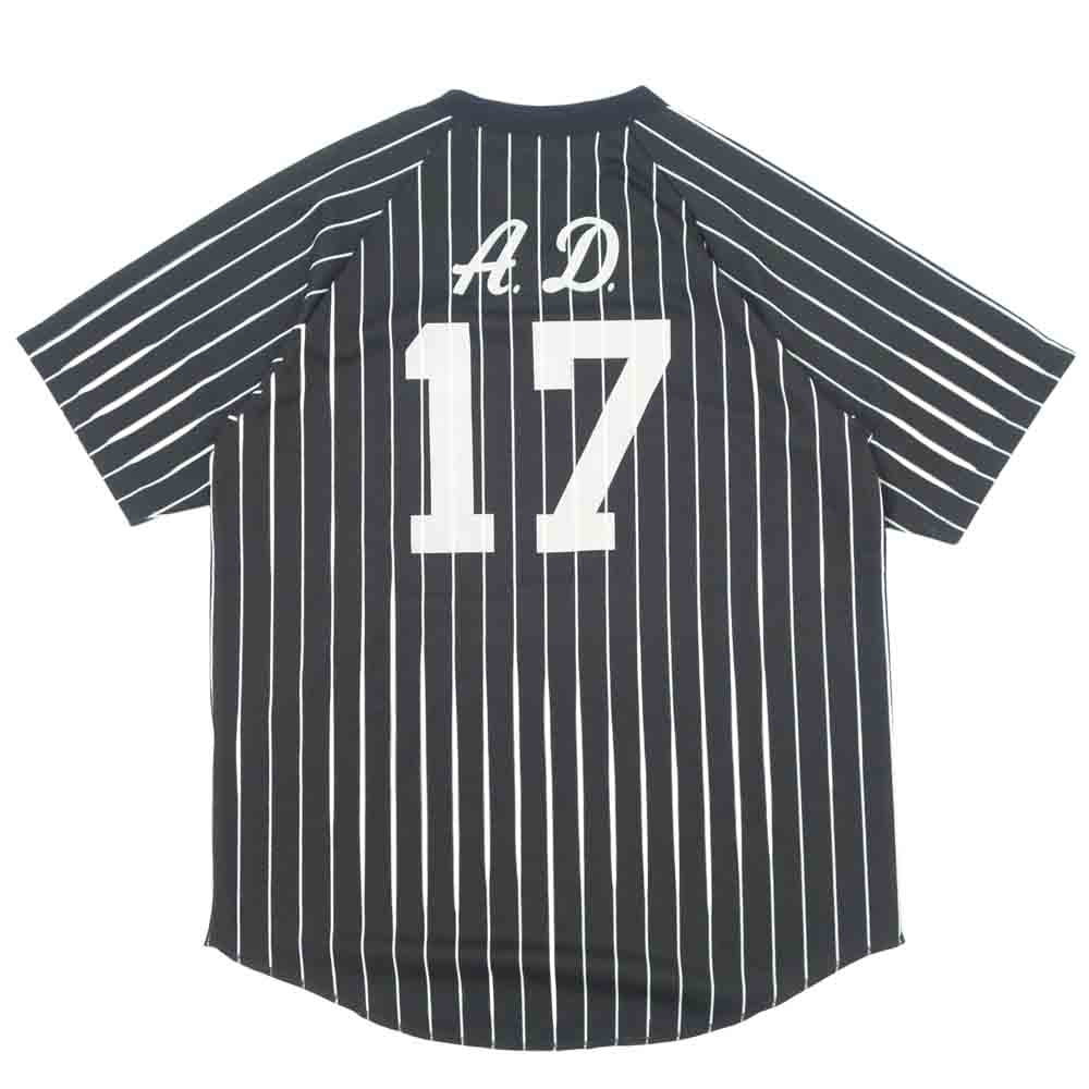 Supreme シュプリーム 17SS A.D Baseball Jersey ストライプ ベースボール ジャージ Vネック Tシャツ ダークネイビー系 M【中古】