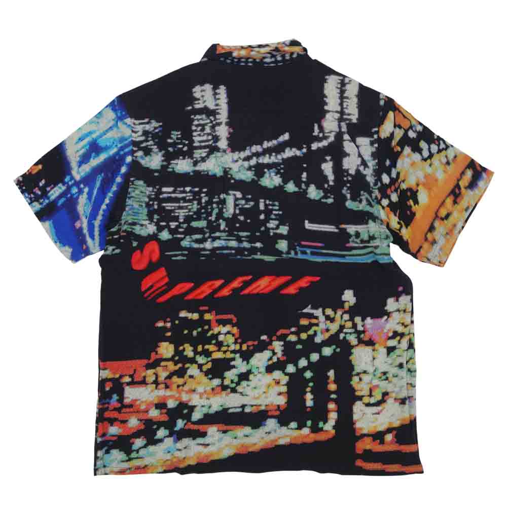 Supreme シュプリーム 20SS City Lights Rayon S/S Shirt 総柄 レーヨン 半袖 開襟 シャツ ブラック系 マルチカラー系 L【中古】