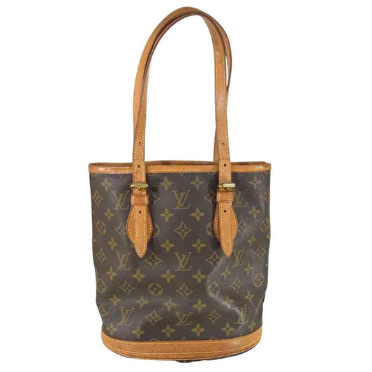 LOUIS VUITTON ルイ・ヴィトン M42238 モノグラム プチバケットPM トートバッグ ブラウン系【中古】