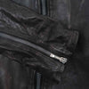 ISAMUKATAYAMA BACKLASH イサムカタヤマバックラッシュ T-005 the line Cow Leather Kangaroo Silver 925 ザ ライン イタリアンカーフ 下地製品染め ダブル ライダース ジャケット ブラック系 XXL【中古】