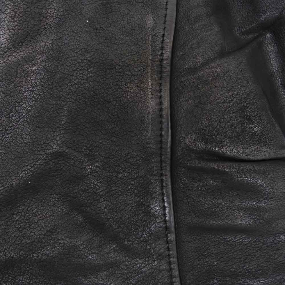 ISAMUKATAYAMA BACKLASH イサムカタヤマバックラッシュ T-005 the line Cow Leather Kangaroo Silver 925 ザ ライン イタリアンカーフ 下地製品染め ダブル ライダース ジャケット ブラック系 XXL【中古】