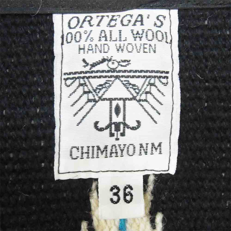 ORTEGA オルテガ CHIMAYO VEST チマヨ コンチョボタン ベスト ウール ボタン ブラック系 36【中古】