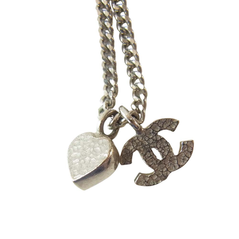CHANEL シャネル ココマーク ハート ネックレス シルバー系【中古】