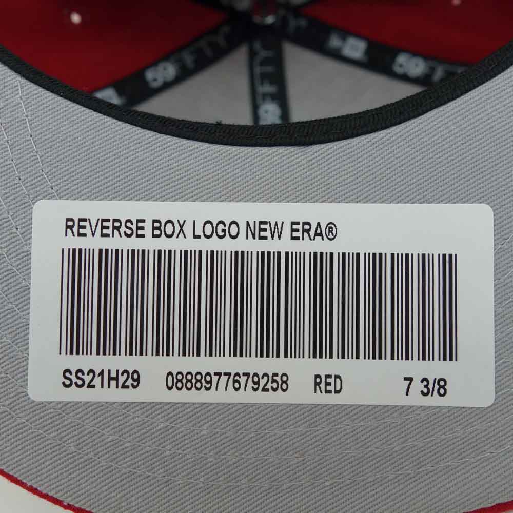 Supreme シュプリーム 21SS Reverse Box Logo New Era リバース ボックスロゴ ニューエラ キャップ レッド系 ７3/8【新古品】【未使用】【中古】