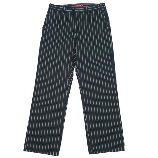 Supreme シュプリーム 21SS Work Pant Black Stripe ストライプ ワーク パンツ ダークネイビー系 32【美品】【中古】
