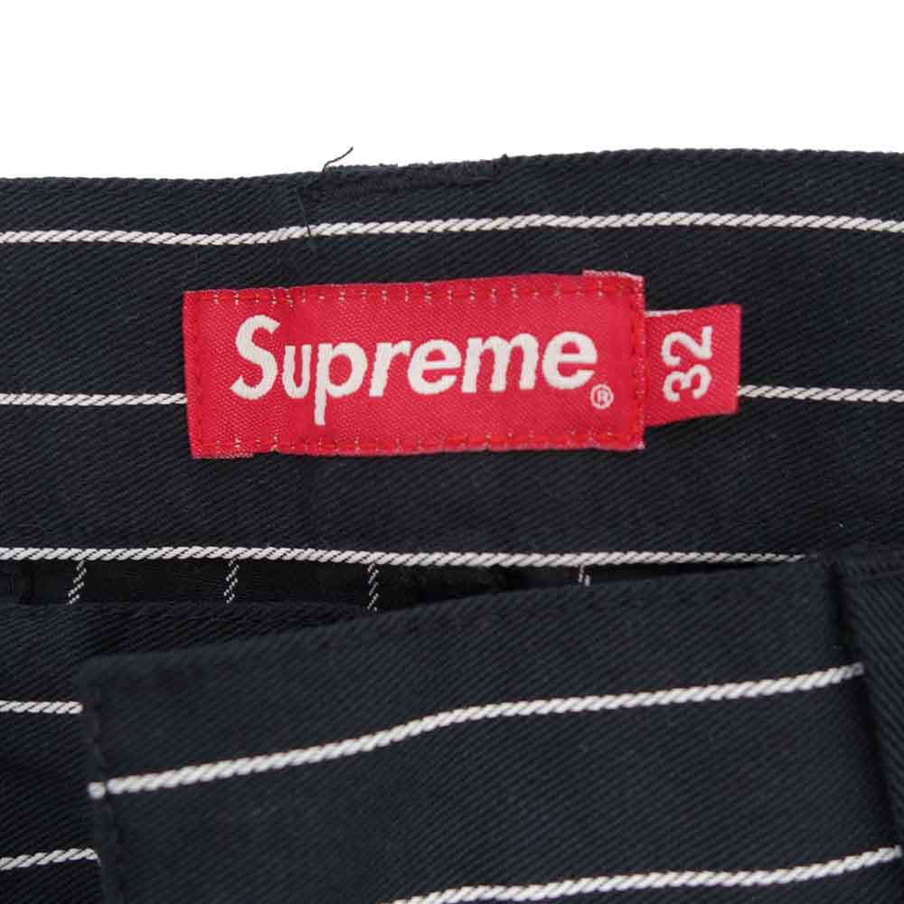 Supreme シュプリーム 21SS Work Pant Black Stripe ストライプ ワーク パンツ ダークネイビー系 32【美品】【中古】