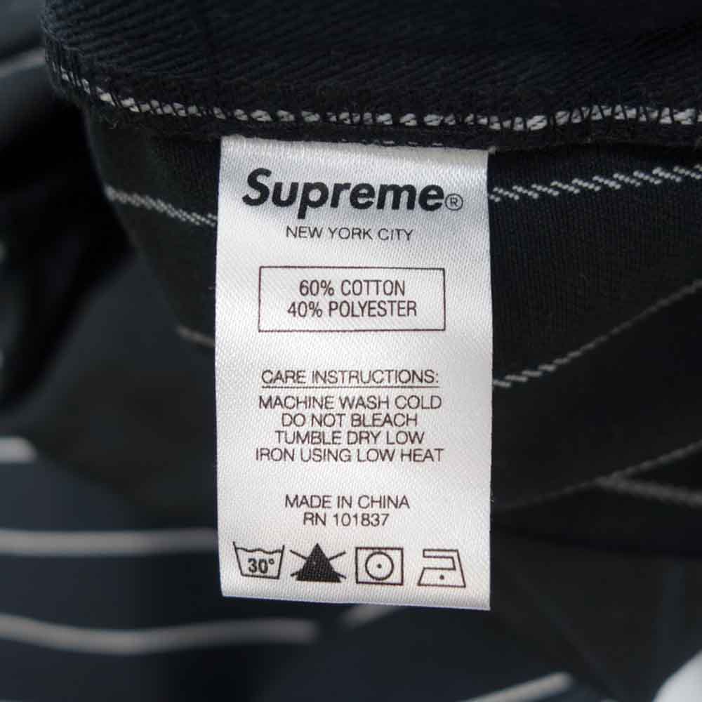 Supreme シュプリーム 21SS Work Pant Black Stripe ストライプ ワーク パンツ ダークネイビー系 32【美品】【中古】