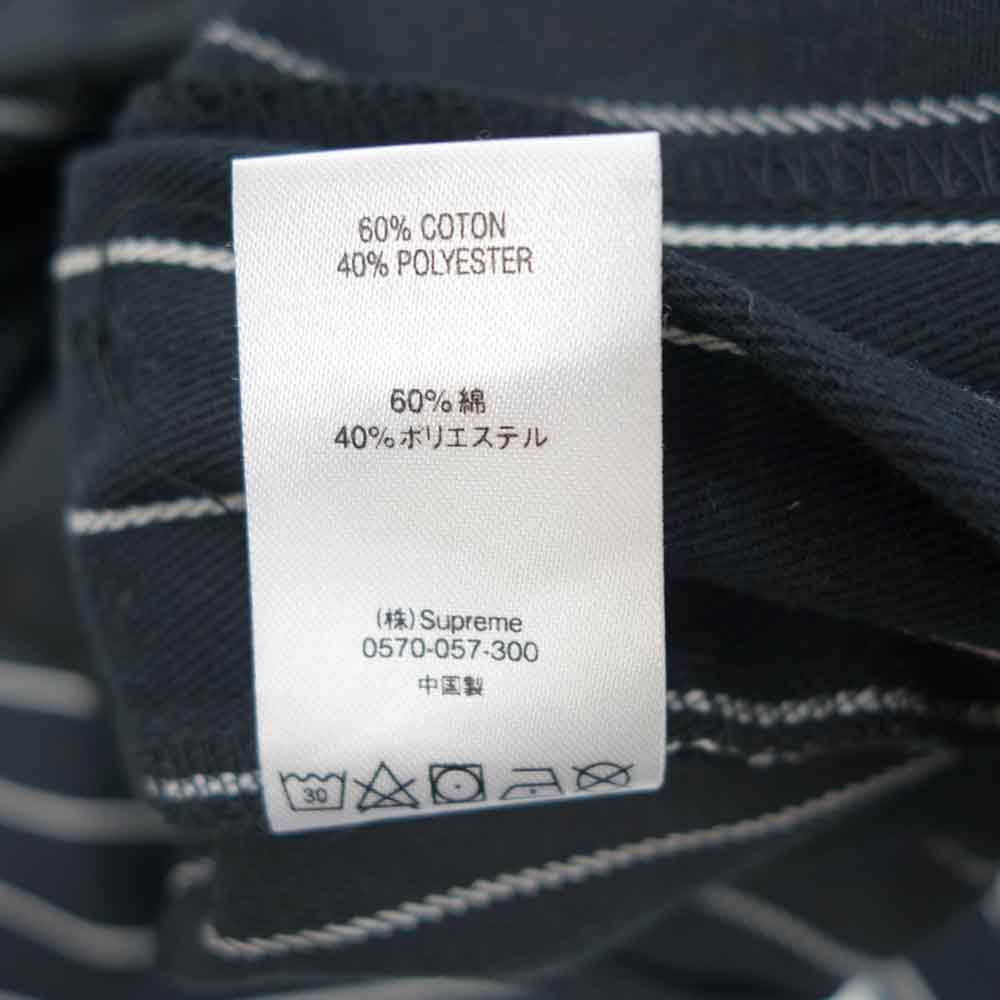 Supreme シュプリーム 21SS Work Pant Black Stripe ストライプ ワーク パンツ ダークネイビー系 32【美品】【中古】