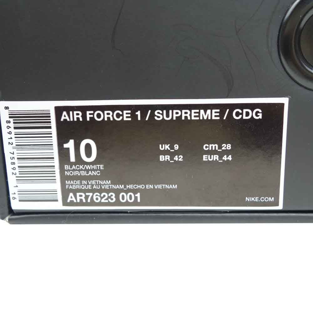 Supreme シュプリーム 18AW AR7623-001 × COMME des GARCONS SHIRT コムデギャルソン シャツ × NIKE ナイキ AIR FORCE 1 LOW エア フォース ロー ブラック系 28cm【美品】【中古】