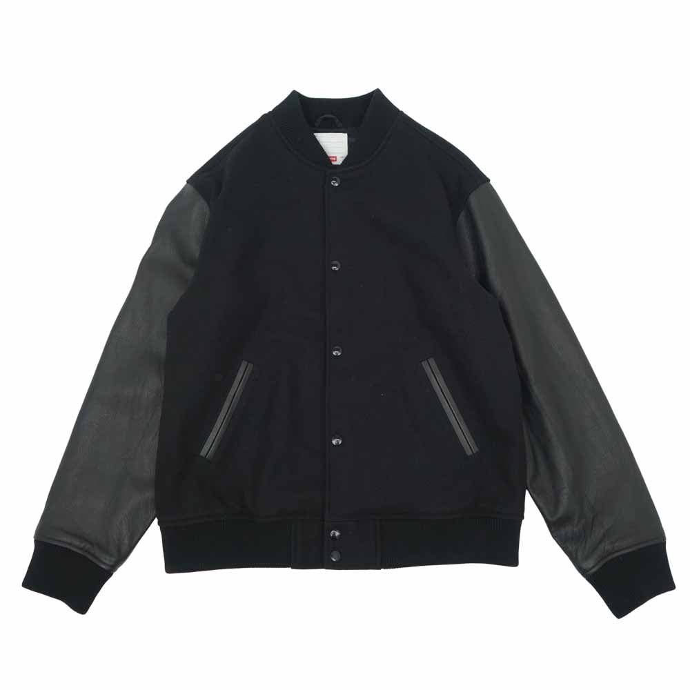 Supreme シュプリーム 18AW Motion Logo Varsity Jacket モーション ロゴ バーシティ スタジアム ジャケット スタジャン ブラック系 L【美品】【中古】