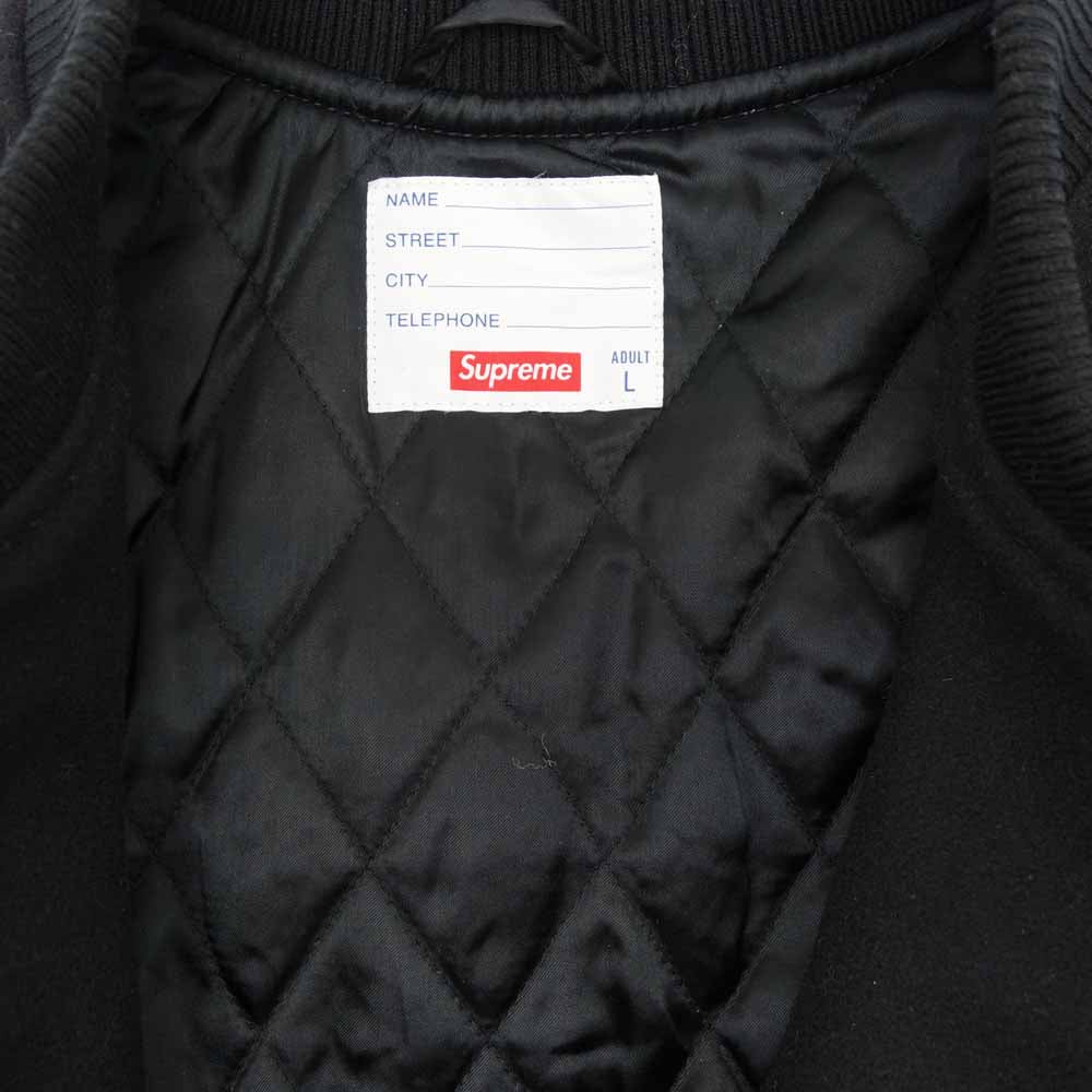 Supreme シュプリーム 18AW Motion Logo Varsity Jacket モーション ロゴ バーシティ スタジアム ジャケット スタジャン ブラック系 L【美品】【中古】